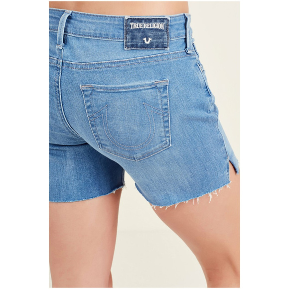 True Religion Pants - True Religion Women's Becca Side Slit Denim Cut Off Jean Shorts in Spring Break
